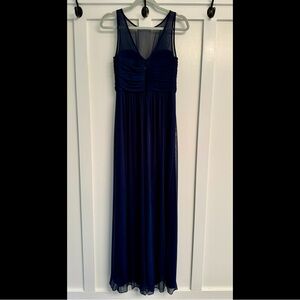 David’s Bridal Marine blue bridesmaid dress